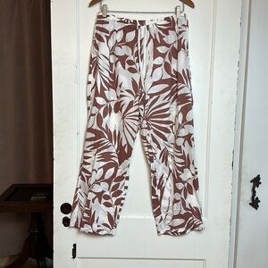 Alfani intimates 100% cotton tropical print tie waist sheer pants